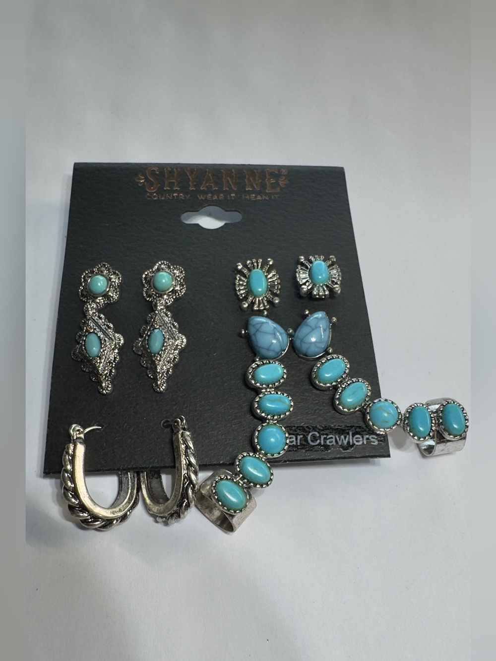 Shyanne Turquoise and Silver Multi-Pair Earring Set